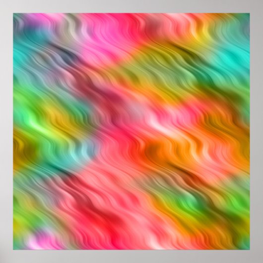 Colorful Crane Flower Wavy Texture Poster (Voorkant)