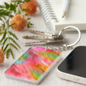 Colorful Crane Flower Wavy Texture Sleutelhanger (Voorkant Rechts)