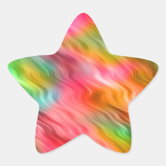 Colorful Crane Flower Wavy Texture Ster Sticker (Voorkant)