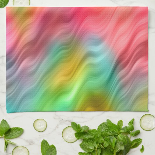 Colorful Crane Flower Wavy Texture Theedoek (Gevouwen)