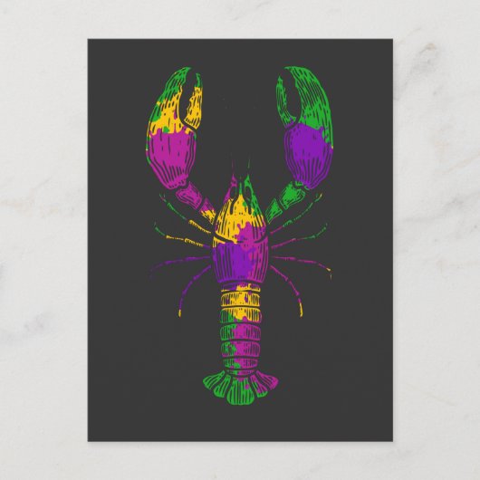 Colorful Crawfish Art Seafood Foodie Briefkaart (Voorkant)