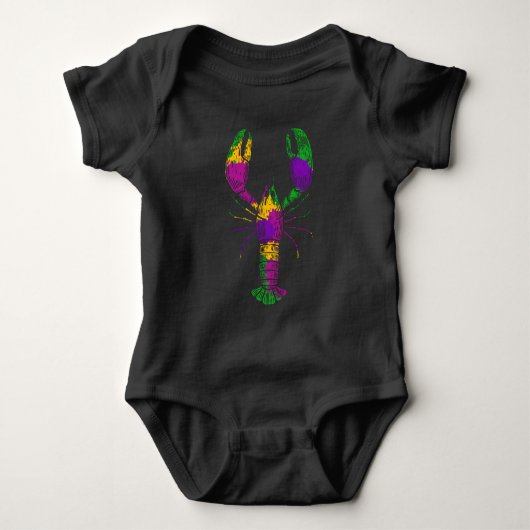 Colorful Crawfish Art Seafood Foodie Romper (Voorkant)