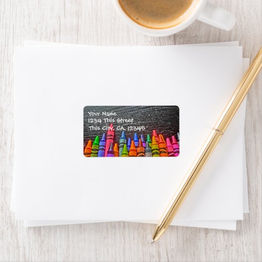 Colorful Crayon-Adresetiketten Etiket (Insitu)