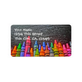 Colorful Crayon-Adresetiketten Etiket (Voorkant)