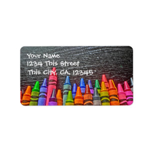 Colorful Crayon-Adresetiketten Etiket