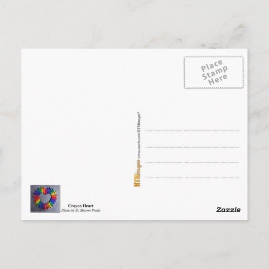 Colorful Crayon Heart Briefkaart (Achterkant)