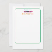 Colorful Crayon/Kindergarten Onderwijser Bedankkaart (Achterkant)