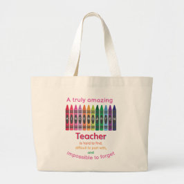 Colorful Crayon/Kindergarten Onderwijser Grote Tote Bag