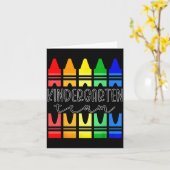 Colorful Crayon Kindergarten Team Tee For Teachers Kaart (Gele Bloem)