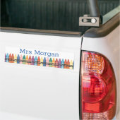 Colorful crayons coole monogram leraar bumpersticker (Op Truck)