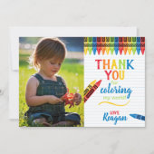 Colorful Crayons Kids Birthday Bedankkaart (Voorkant)