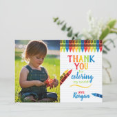 Colorful Crayons Kids Birthday Bedankkaart (Staand voorkant)