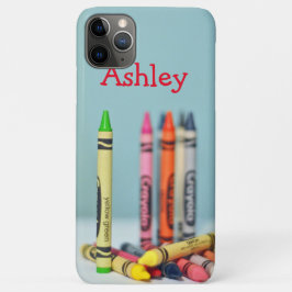 Colorful Crayons met aanpasbare naam iPhone 11 Pro Max Hoesje