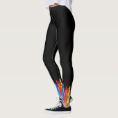 Colorful Crayons op zwart Leggings (Links)