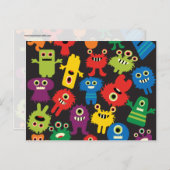 Colorful Crazy Fun Monsters Creattern Briefkaart (Voorkant / Achterkant)
