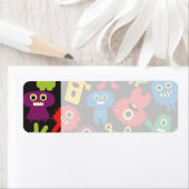 Colorful Crazy Fun Monsters Creattern Etiket (Insitu)