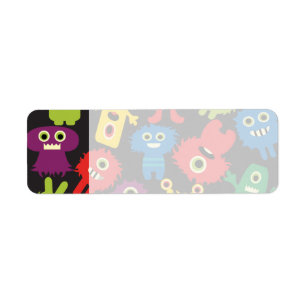 Colorful Crazy Fun Monsters Creattern Etiket