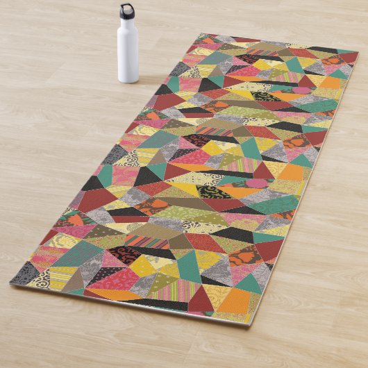 Colorful Crazy Quilt Patchwork Yogamat (In situ)