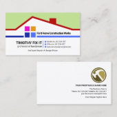 Colorful Creative Roof Motif Handyman Contractor Visitekaartje (Voorkant / Achterkant)