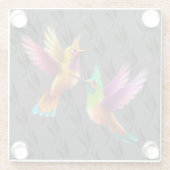 Colorful Crested Hummingbird in Flight Glazen Onderzetter (Achterkant)