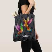 Colorful Crested Hummingbird in Flight Tote Bag (Dichtbij)