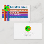 Colorful Crisscross Columns Babysitter Visitekaartje (Voorkant / Achterkant)