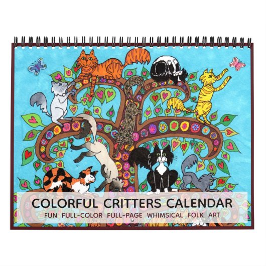 Colorful Critters Fun Cute Animals 2022 Boho Art Kalender (Hoes)