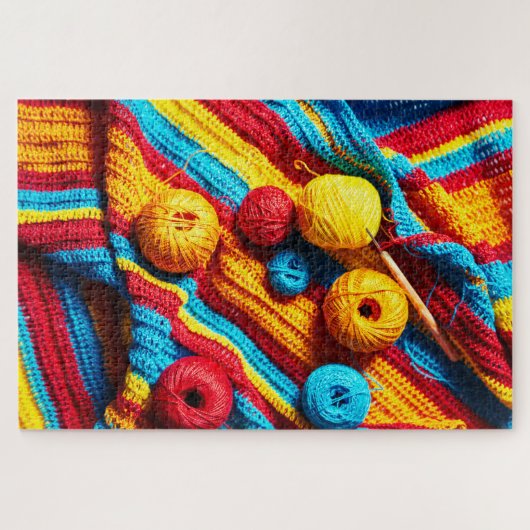 Colorful Crochet Craft Thread Yarn Needlework Legpuzzel (Horizontaal)