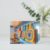 Colorful Crochet Pot Holders Made From Granny Squa Briefkaart (Staand voorkant)