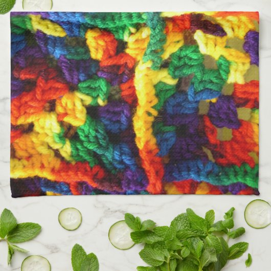 Colorful Crochet Theedoek (Gevouwen)