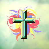 Colorful Cross Window Cling Raamsticker (Vel 3)