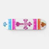 Colorful Crosses Christelijke Pop Collage Skateboard (Horizontaal)