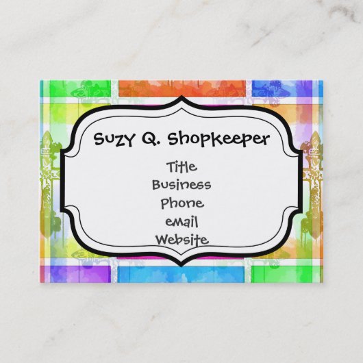 Colorful Crosses Christelijke Pop Collage Visitekaartje (Voorkant)