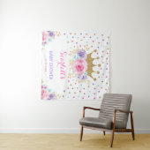 Colorful Crown Princess Royal Baby shower Girl Wandkleed (In Situ (horizontaal))