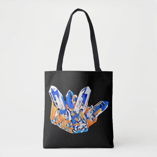 Colorful Crystal Gemstone Rocks Abstracte kunst Tote Bag (Voorkant)