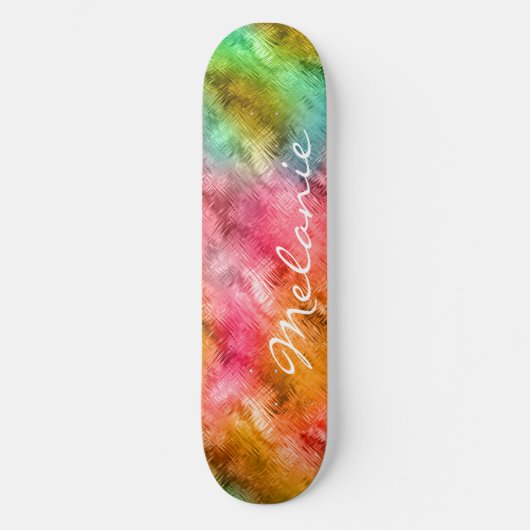 Colorful Crystal Glass Patroon Skateboard (Voorkant)