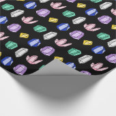 Colorful Crystals Pattern Black Cadeaupapier (Hoek)