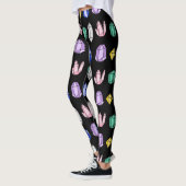 Colorful Crystals Pattern Black Leggings (Links)