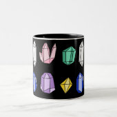 Colorful Crystals Pattern Black Tweekleurige Koffiemok (Center)