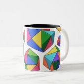 Colorful Cubes Tweekleurige Koffiemok (Voorkant rechts)