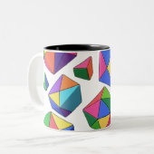 Colorful Cubes Tweekleurige Koffiemok (Voorkant links)