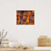 Colorful Cubism Abstracte tempeltuinen door Paul K Poster (Keuken)