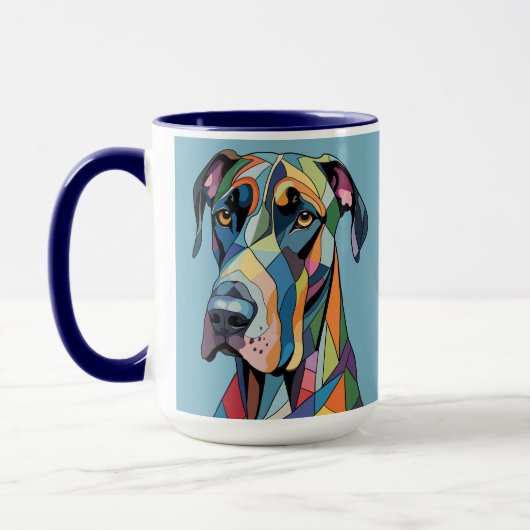 Colorful Cubist Great Dane  Mok (Links)