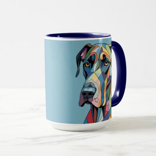 Colorful Cubist Great Dane Mok (Voorkant rechts)
