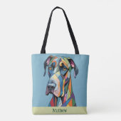 Colorful Cubist Great Dane  Tote Bag (Achterkant)