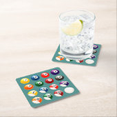 Colorful Cue Balls Kartonnen Onderzetters (Insitu)