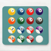 Colorful Cue Balls Muismat (Voorkant)