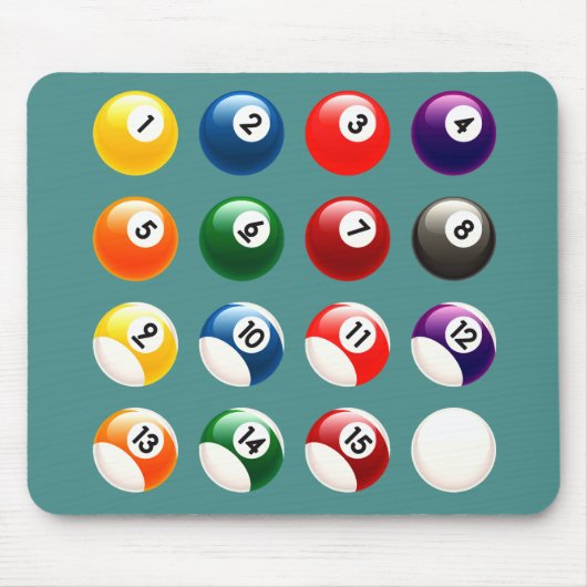Colorful Cue Balls Muismat (Voorkant)
