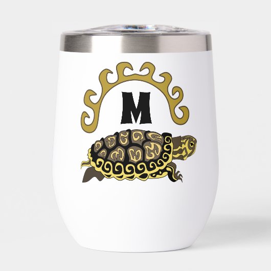 Colorful Cumberland Slider Turtle Monogram (Voorkant)