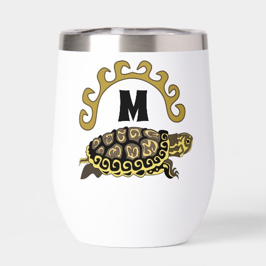 Colorful Cumberland Slider Turtle Monogram (Achterkant)